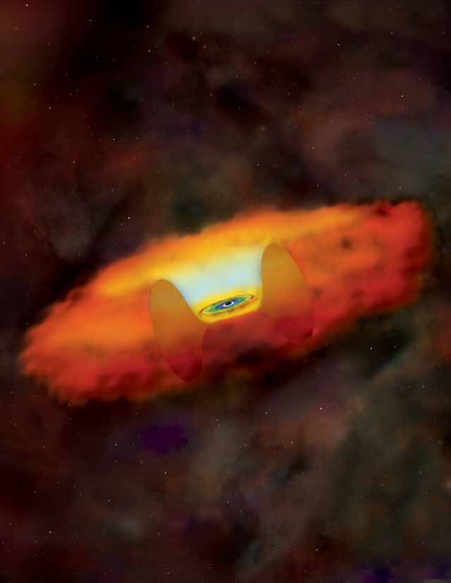 Artist's conception of an accretion disk around a supermassive black hole (Photo: NASA/JPL)