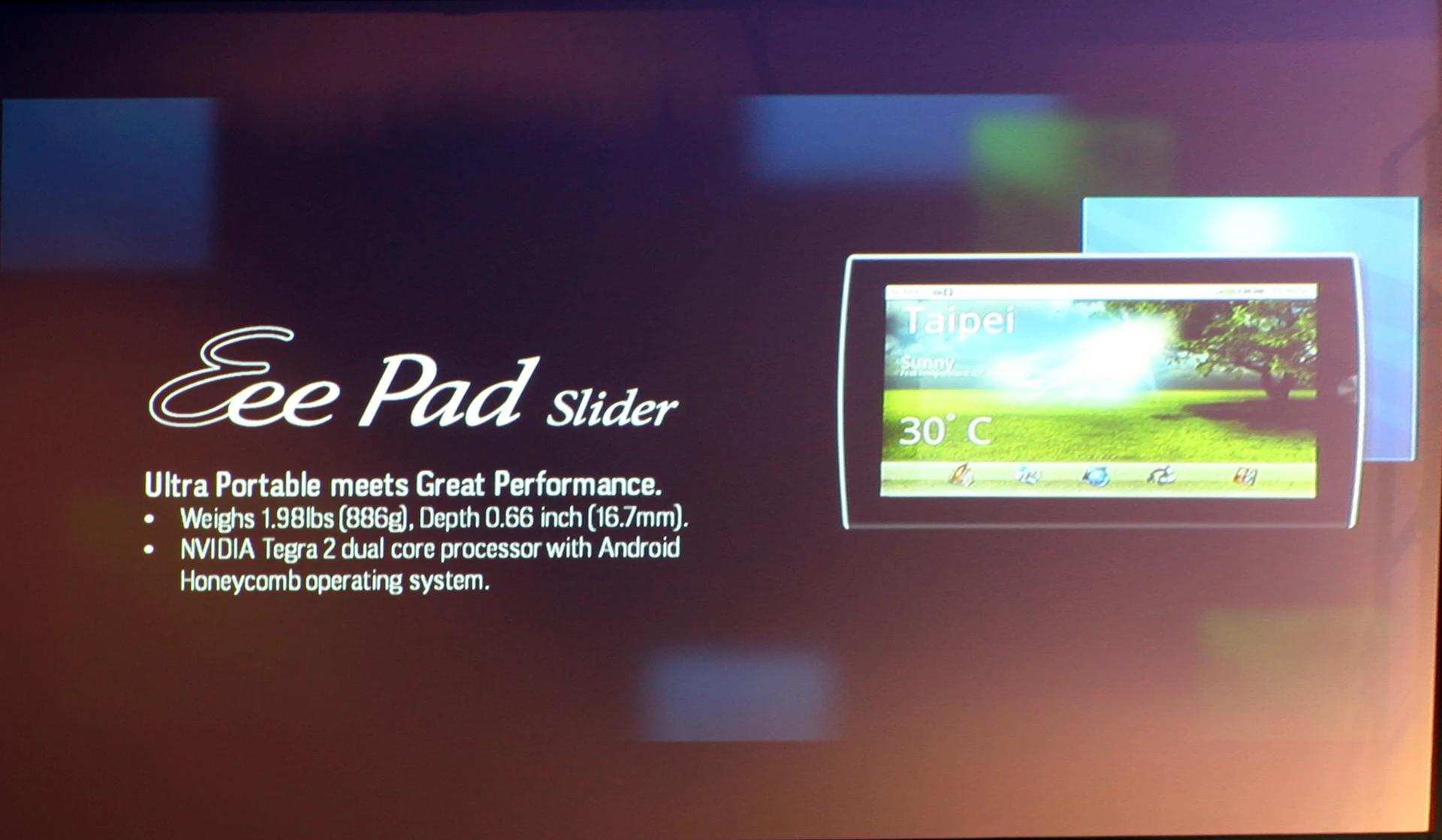 ASUS tablet presentation at CES 2011