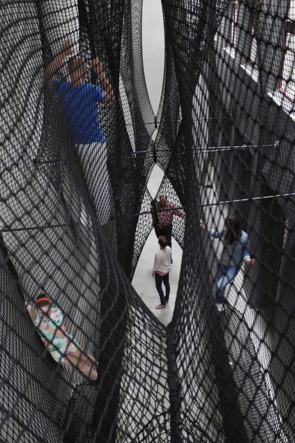 Net Linz sways and wobbles as people climb it
