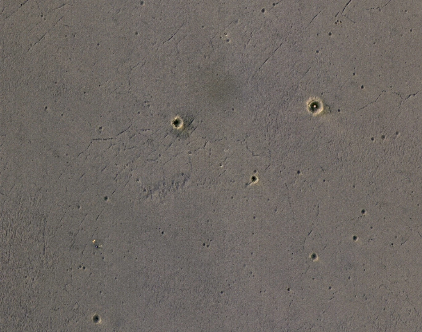 Landing platform inside Eagle Crater on right