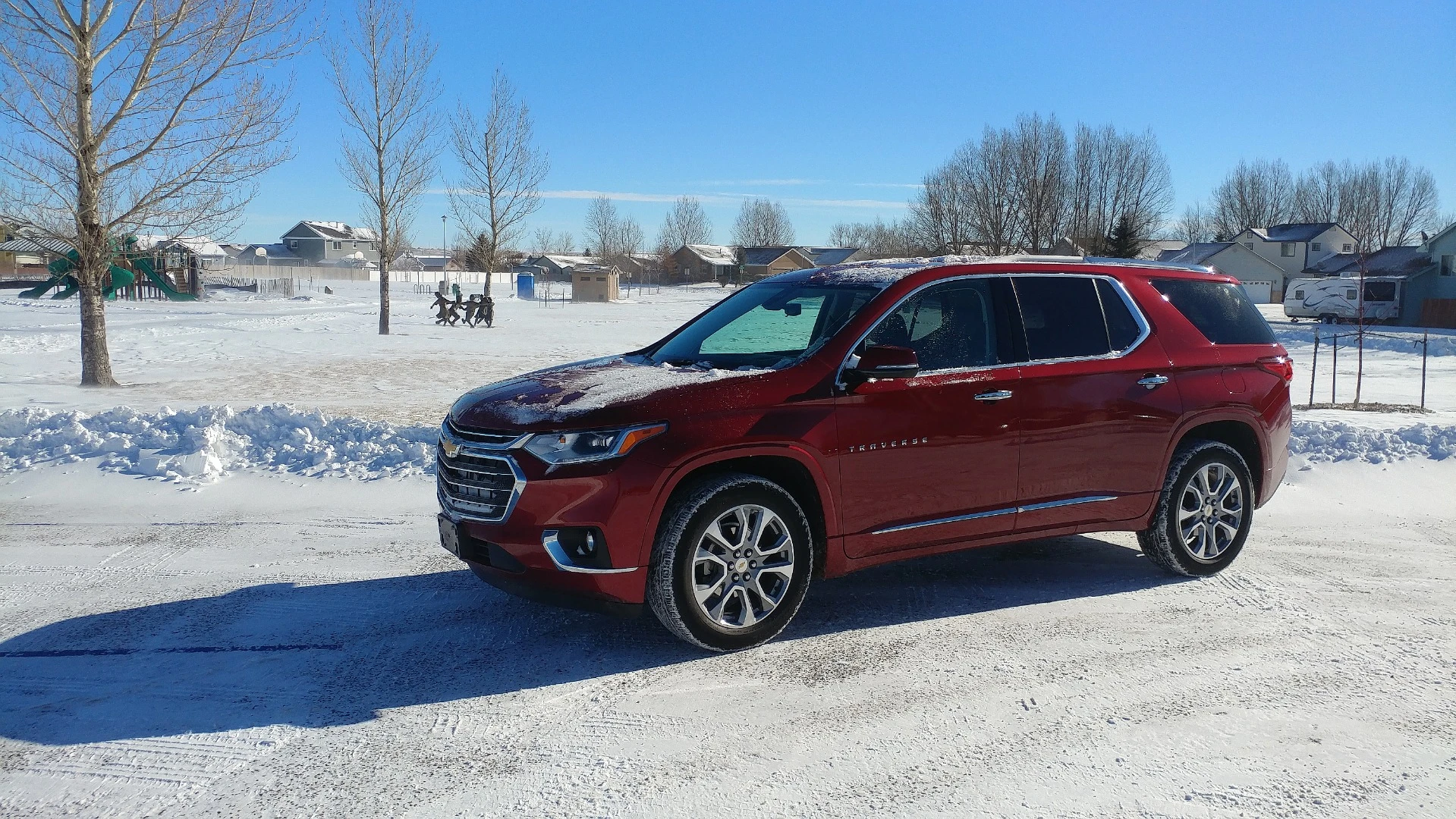 Wide gaps in the wheel wells keep the Traverse looking capable without sacrificing the generally smooth design of the vehicle overall