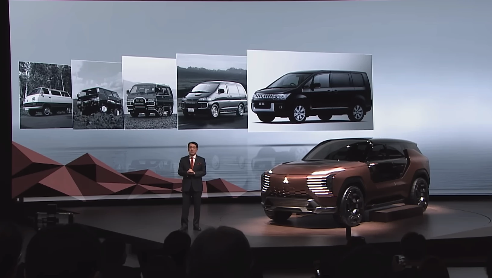 Five generations of Mitsubishi Delica serve as backdrop for the all-new Elevance Concept
