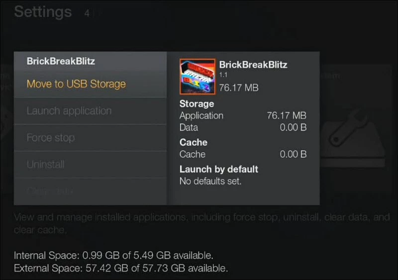 Move apps to USB flash drive