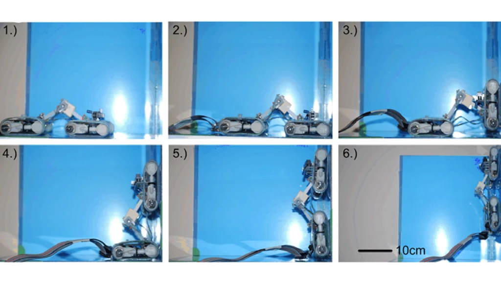 The TBCP-II can transfer from horizontal to vertical surfaces over inside corners (as seen here) and outside corners