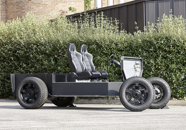 The vehicle in testing, without the final aesthetics