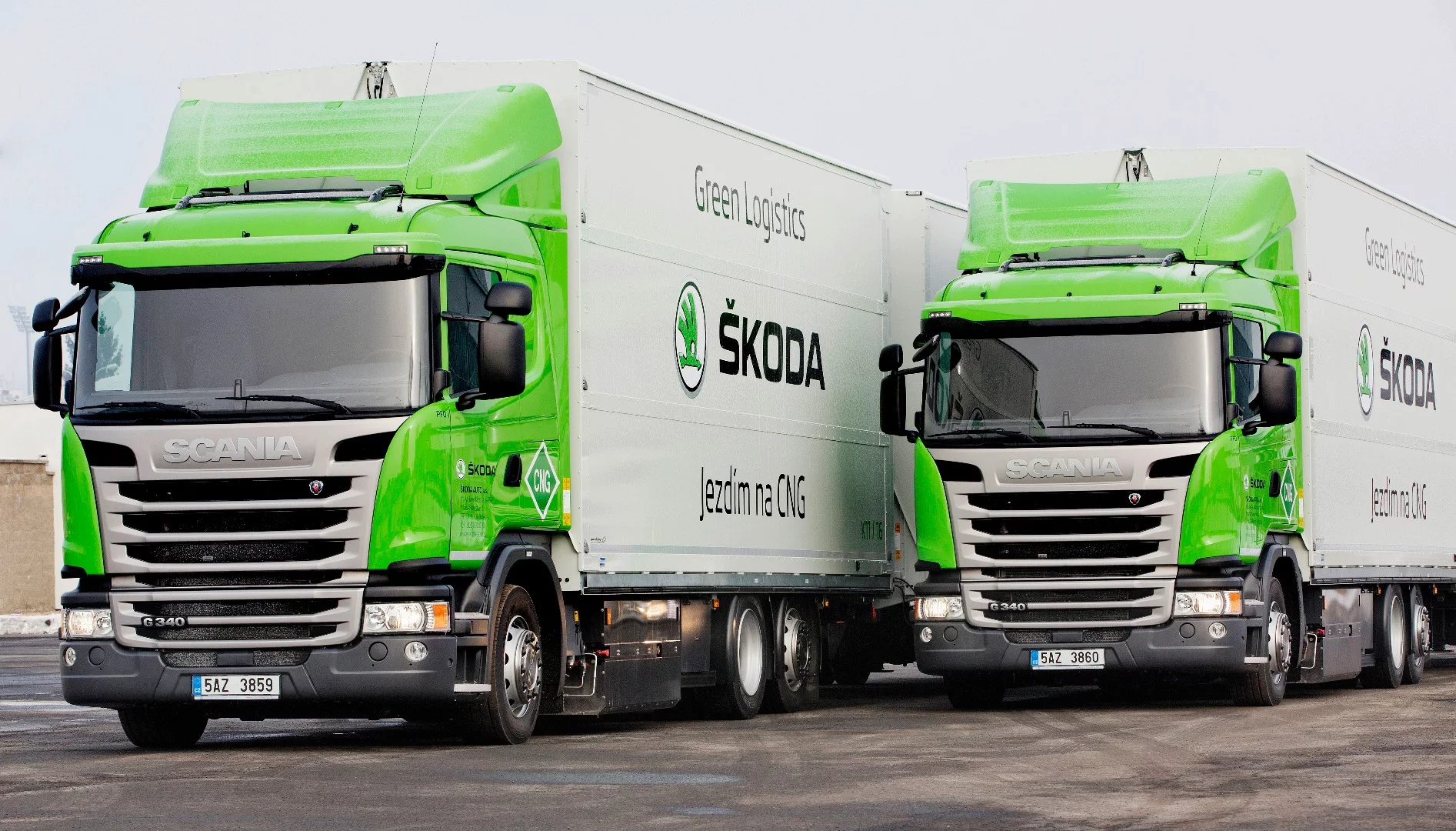 The CNG trucks being used by Skoda