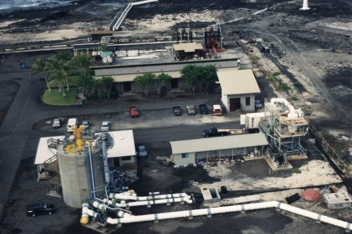 A land based OTEC facility at Keahole Point on the Kona coast of Hawaii