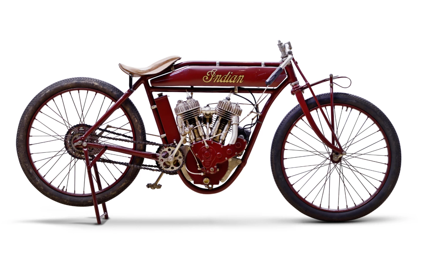 This 1918 Indian 7hp Powerplus 'Board Track' Racer, Lot 18 at Bonhams Lonatti Collection Sale (17-Oct-15) is estimated to sell for between £15,000 and 20,000 ($23,000 and $31,000)