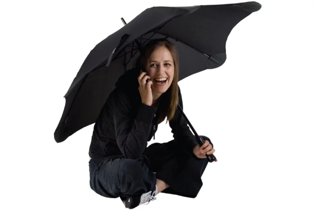 The Blunt Umbrella boasts improved strength, durability, stability and is safer than traditional umbrellas
