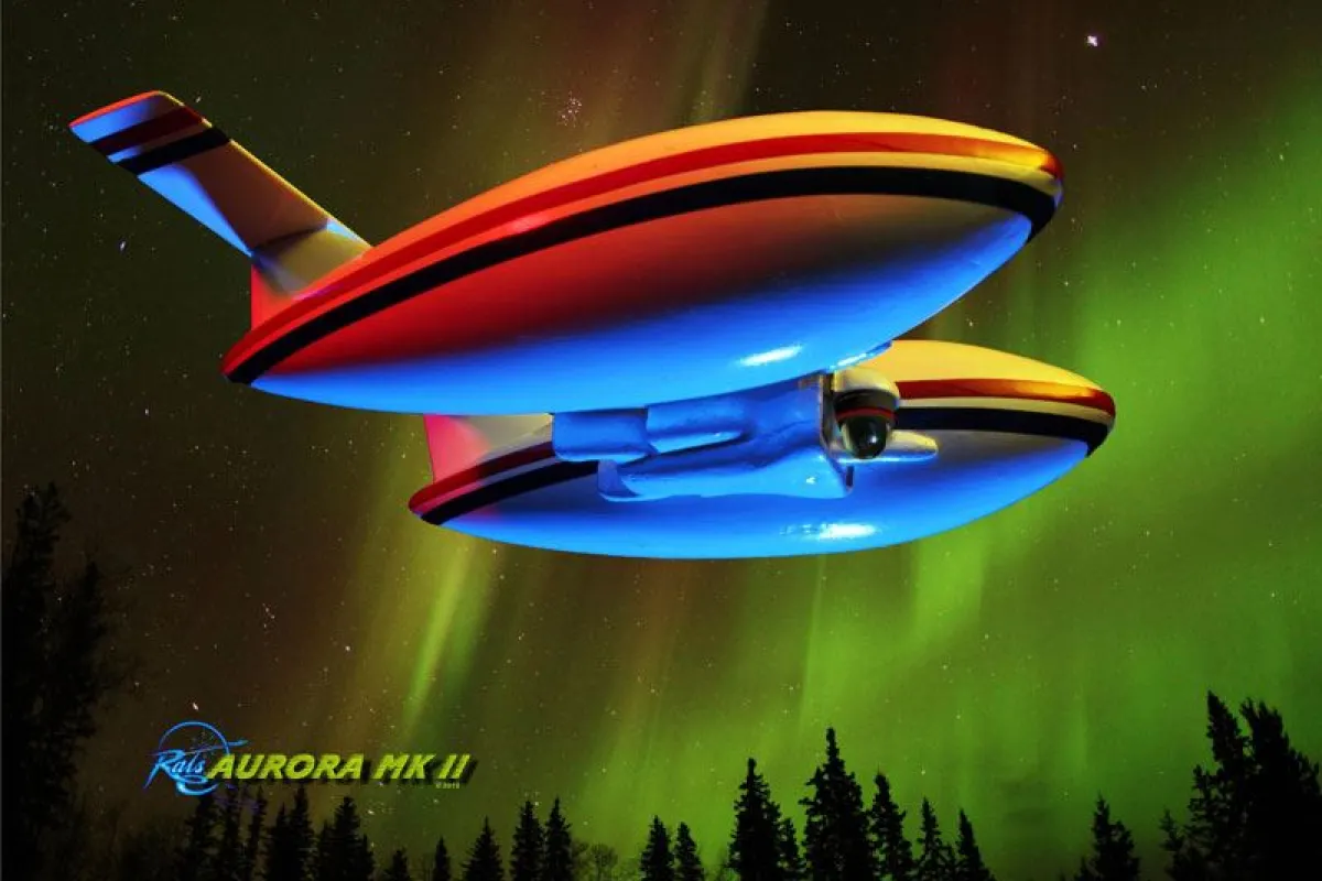 An artist's rendering of the completed Aurora airship