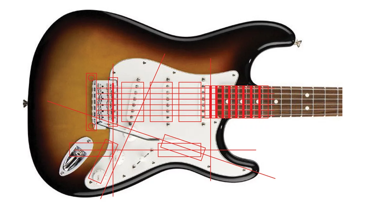 The "conflicting motion paths" of a player who needs to tweak the tone or volume, or select a different pickup, during a song