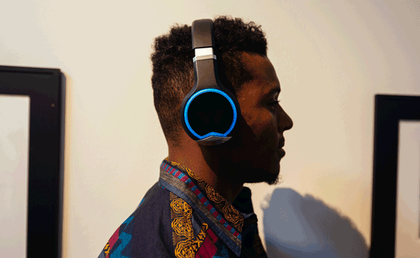 Wearing the Arc Bluetooth headphones