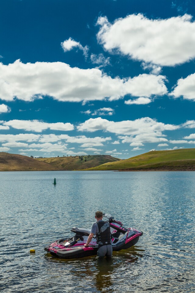 Noel McKeegan launches the Sea-Doo Spark (Photo: Loz Blain/Gizmag.com)