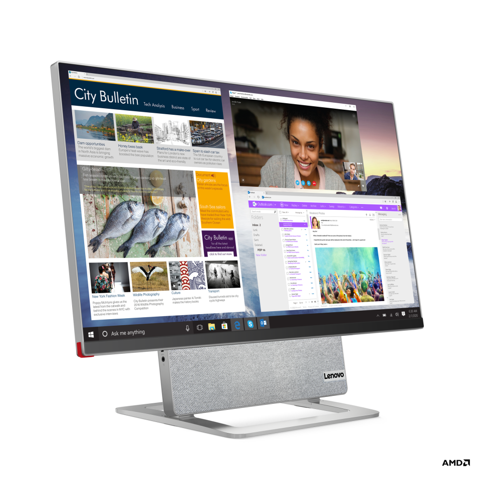 Landscape orientation allows multiple windows to be stacked up on the 27-inch 4K display