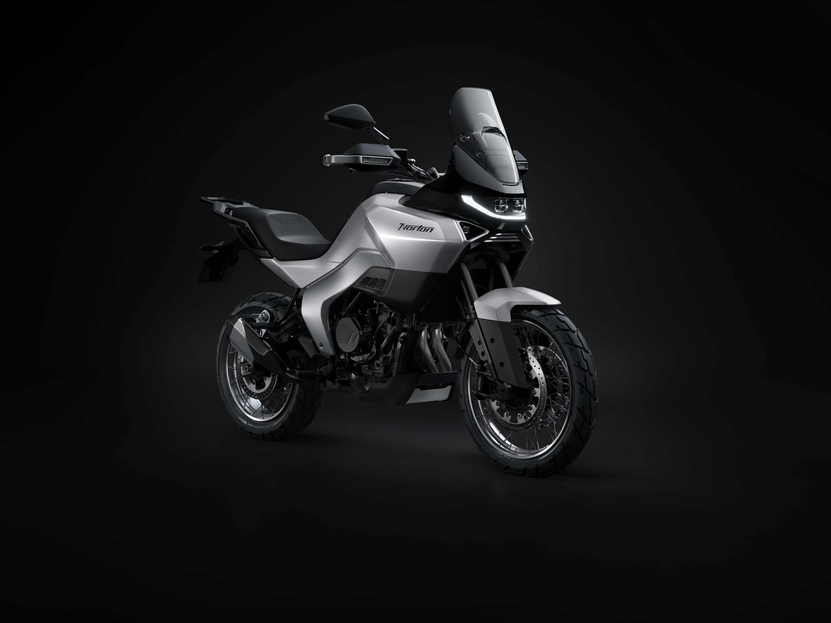 The Atlas seems to be an adventure bike based on the same 1,200cc V4