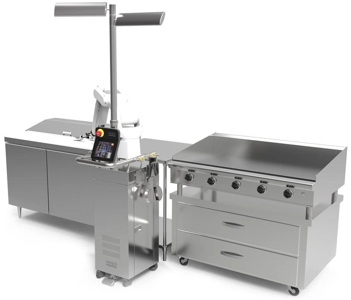 Flippy installed at a kitchen station