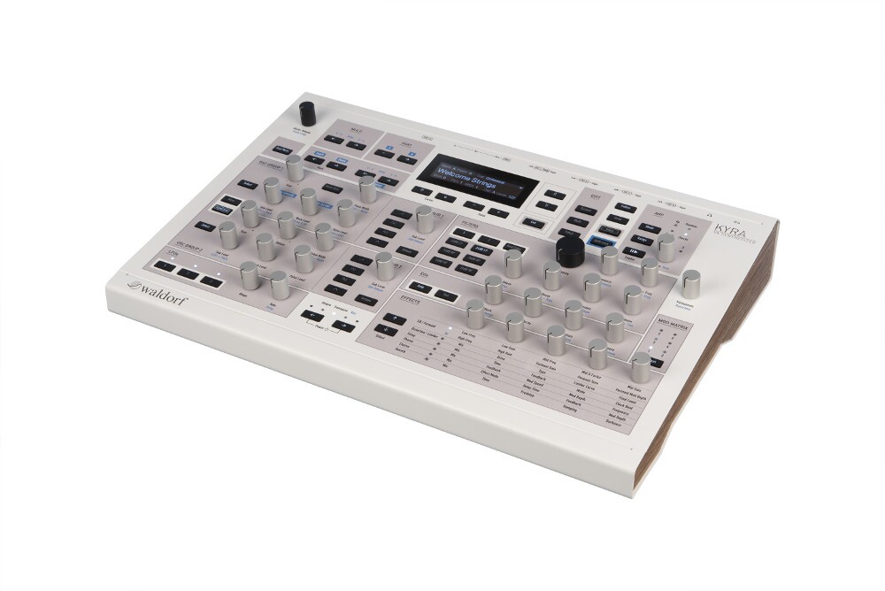 The Kyra VA synth combines 32 oversampled hardware sound generators with 96 kHz sound processing for a total of 128 voices