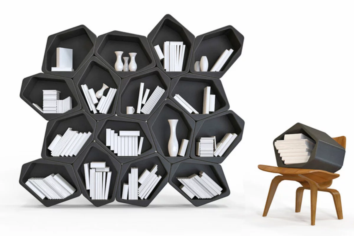Build is a modular furniture system that comprises odd-shaped blocks that can be combined in various ways