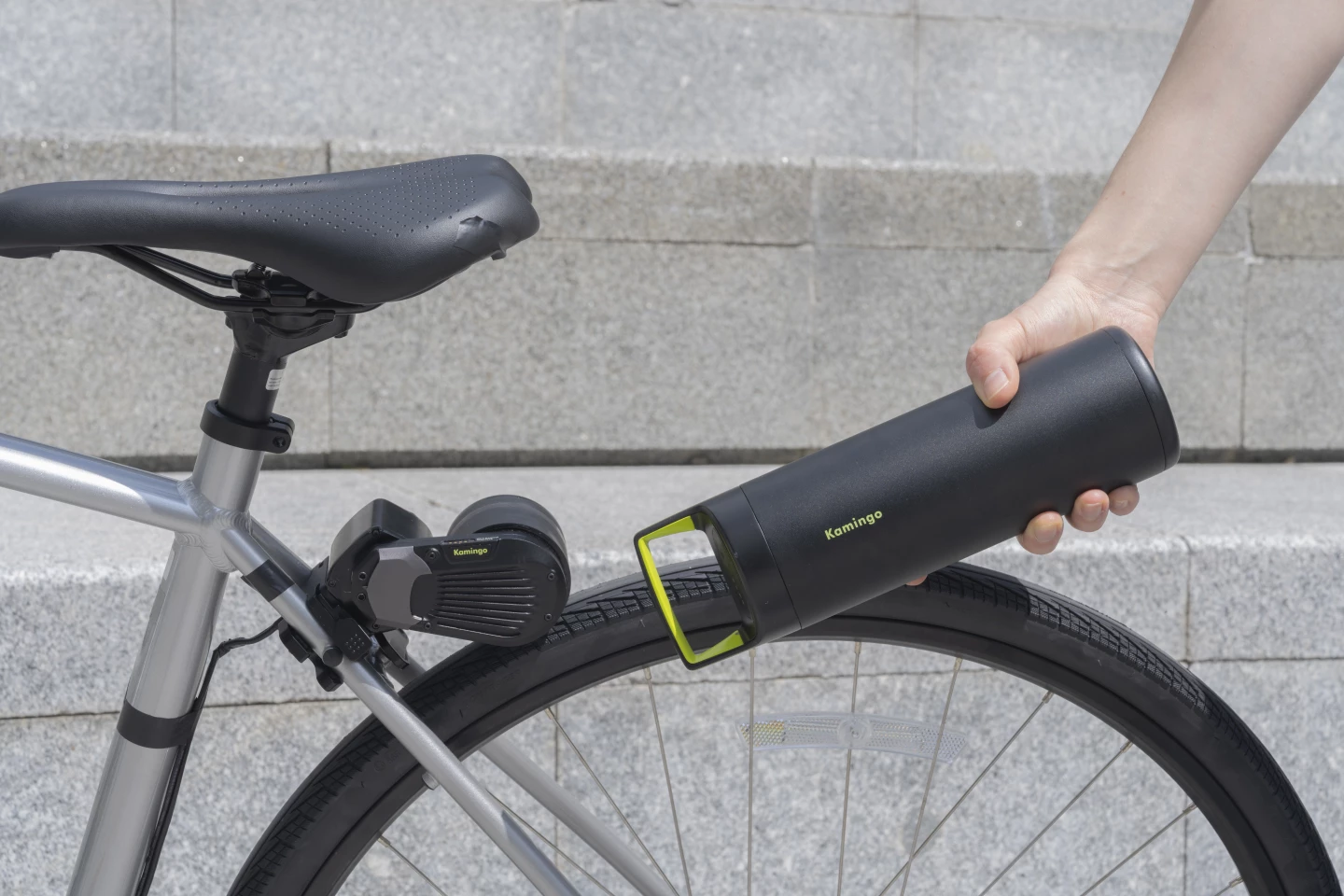 The compact Kamingo drive weighs a total of around 5 lb and features three primary components