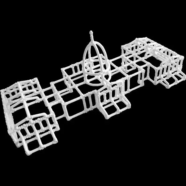 The US Capitol building depicted in a small Crossbeams build