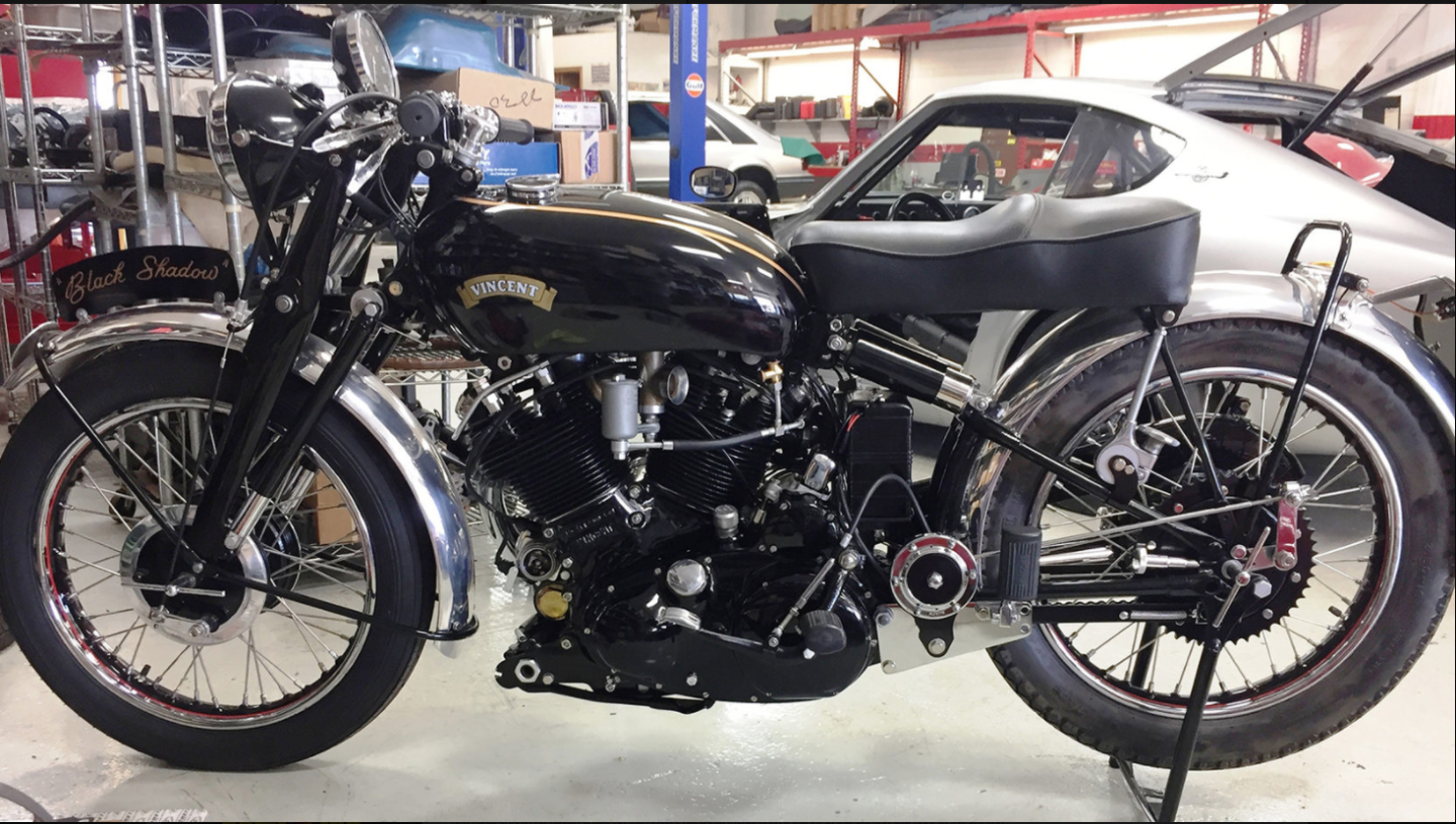The most expensive sale of the weekend. A restored, well presented, known and authentic 1950 Vincent Black Shadow. Initially passed in for failing to meet reserve, the deal was done after the hammer on the most expensive sale of the auction. Auction Description