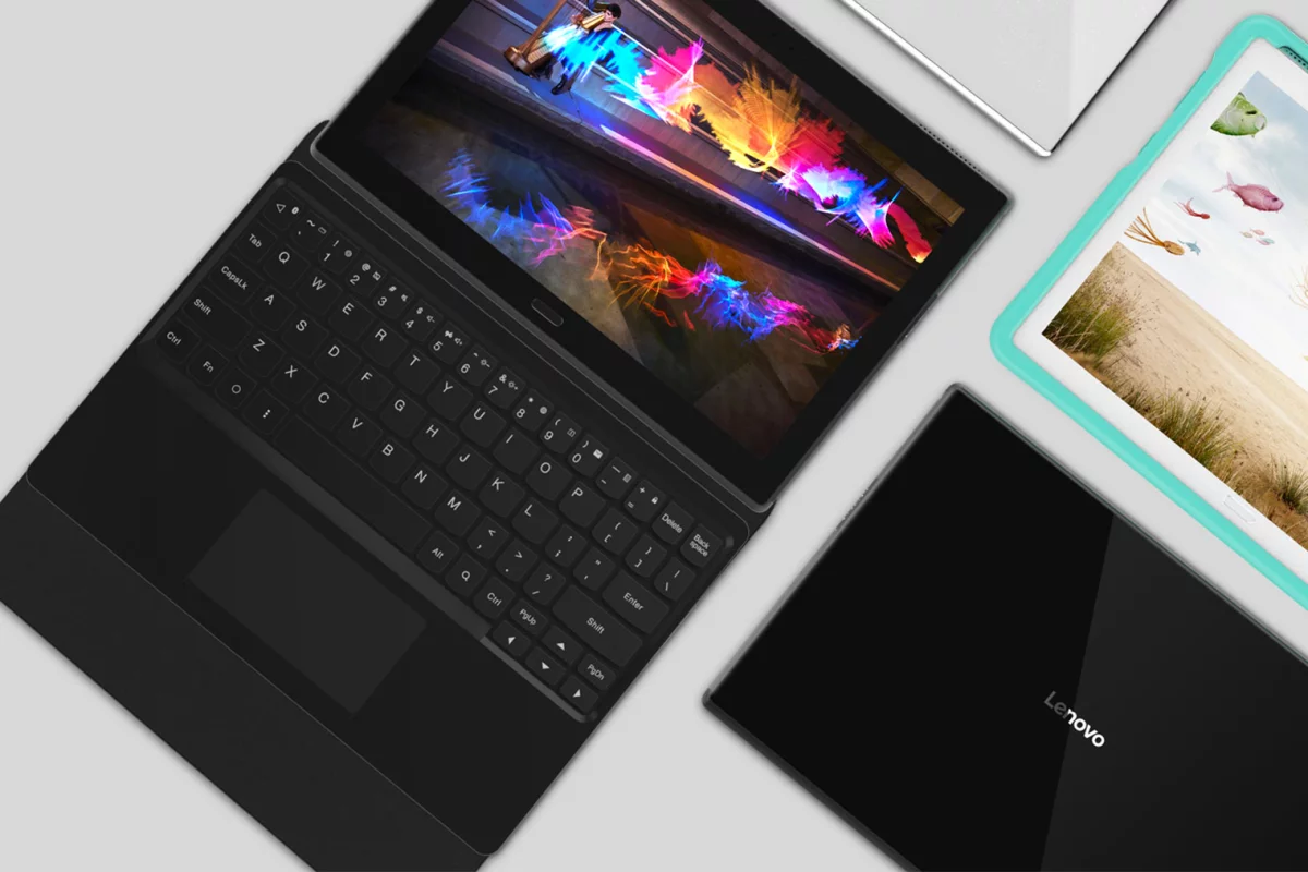 Lenovo's MWC announcements include the Tab 4, shown here with the Productivity Pack and Kids Pack