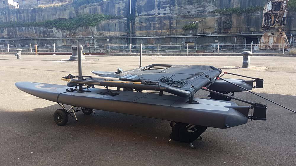 The 390 ZF (without sails) ready to hit the water