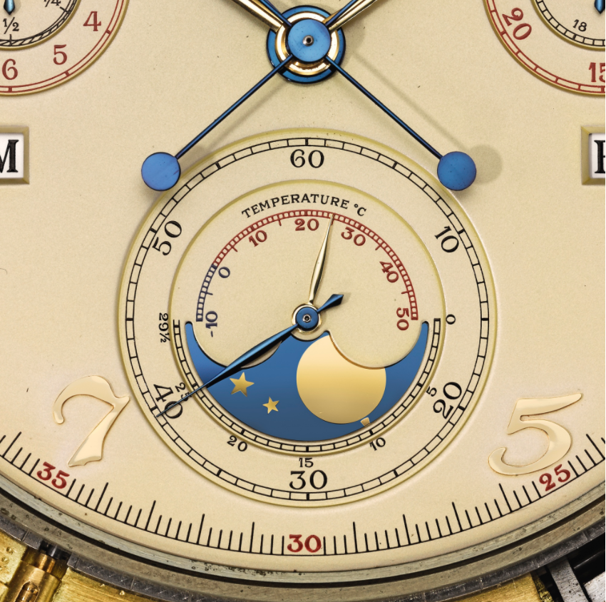 The Patek Philippe Calibre 89 temperature display