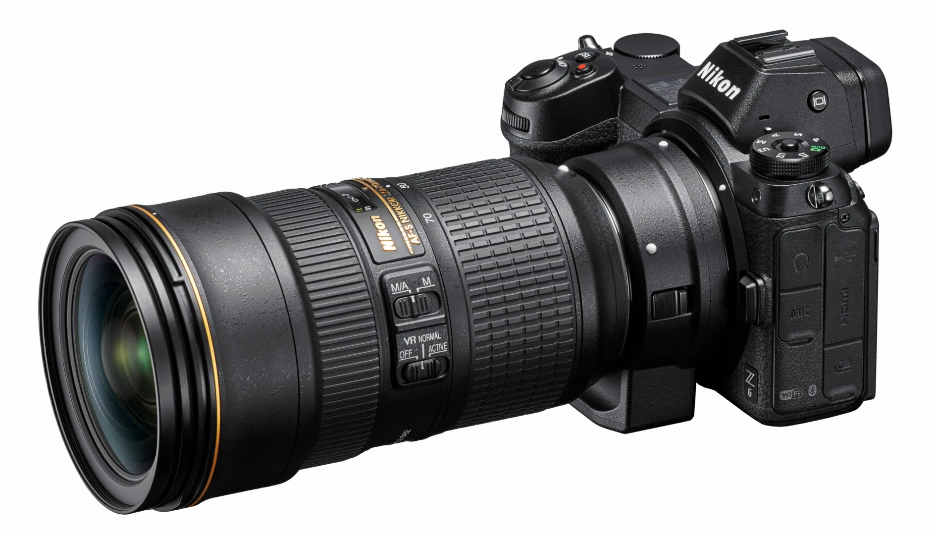 Legacy F mount lenses can be attached to the Z 6 via an adapter