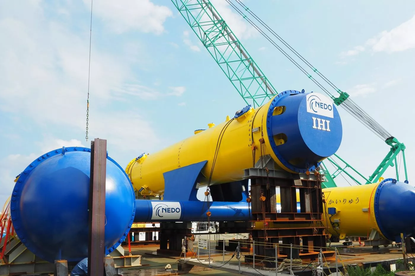 The Kairyu ocean current turbine, a 20 x 20-meter test unit capable of generating 100 kW, has completed testing after more than three years underwater
