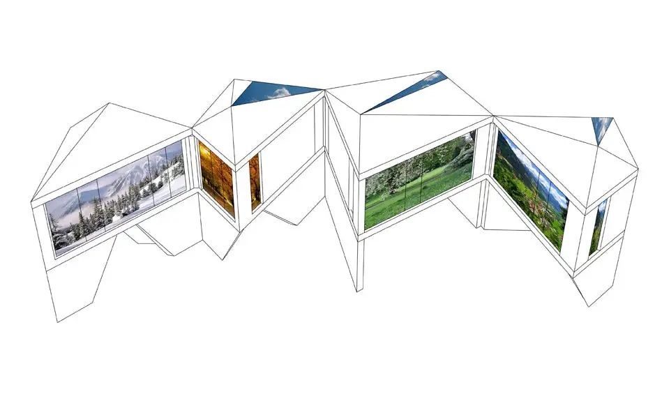 The four modules in the house can reconfigure to different forms