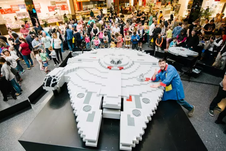 More than 200,000 Lego bricks were used to build the model