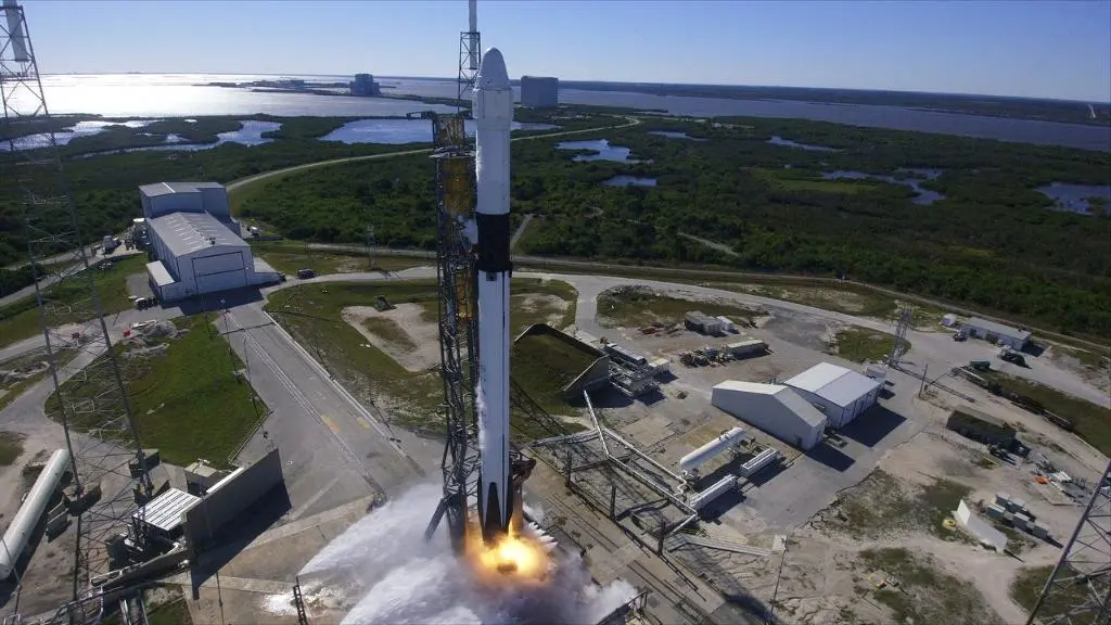 SpaceX's Falcon 9 on the launch pad at Cape Canaveral ahead of launch