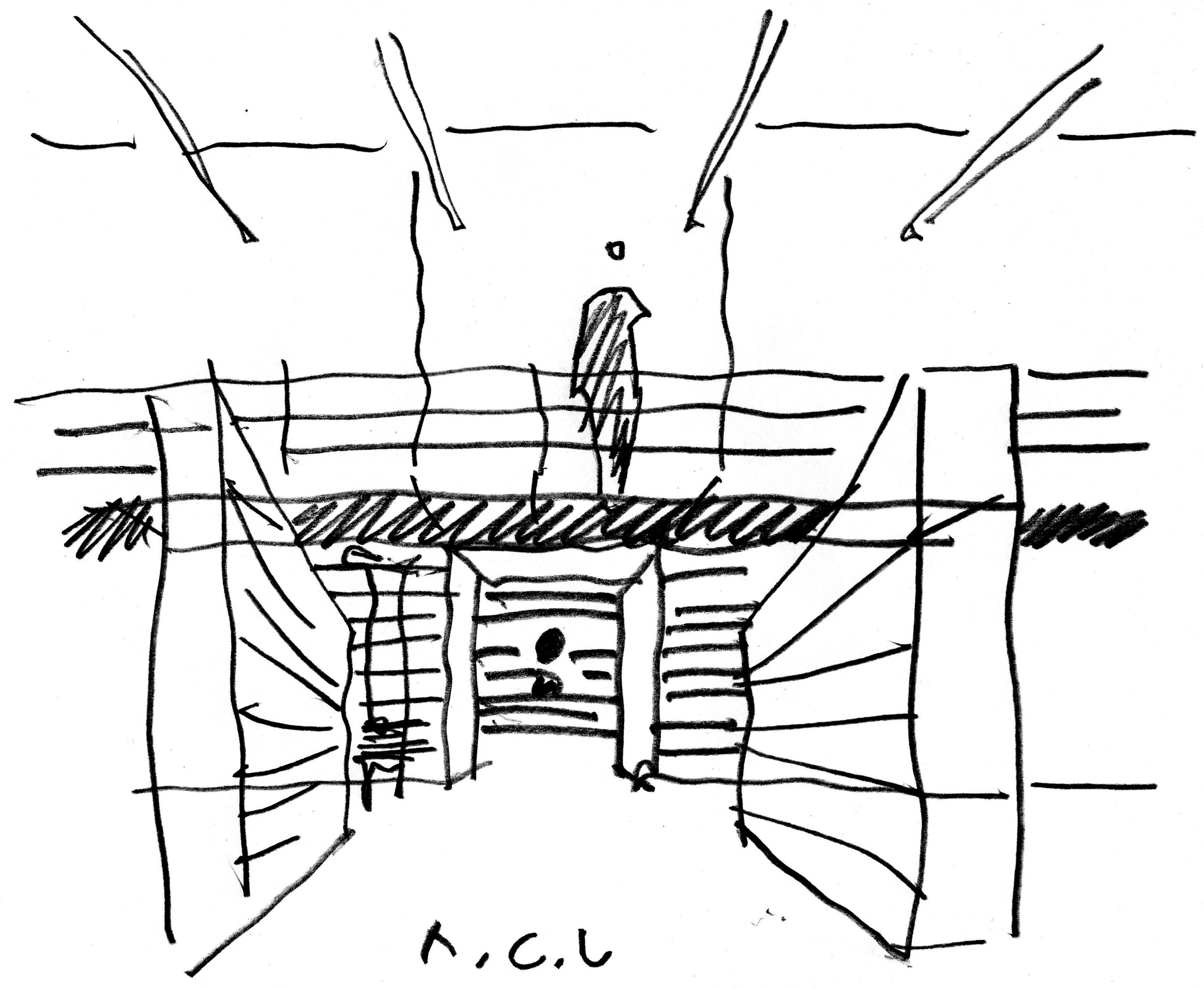 Castro Leal Library design sketch