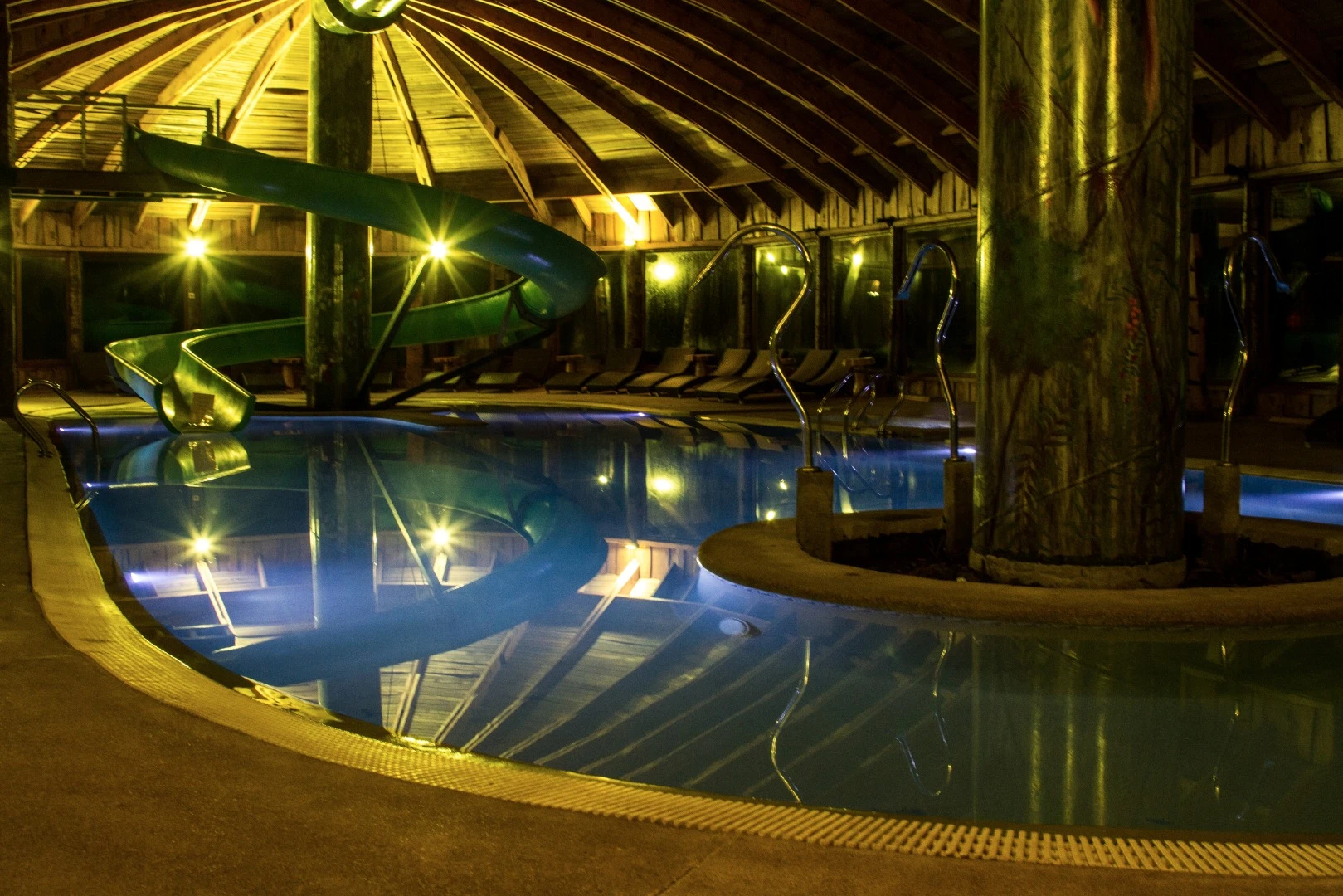 An indoor swimming pool at Huilo Huilo