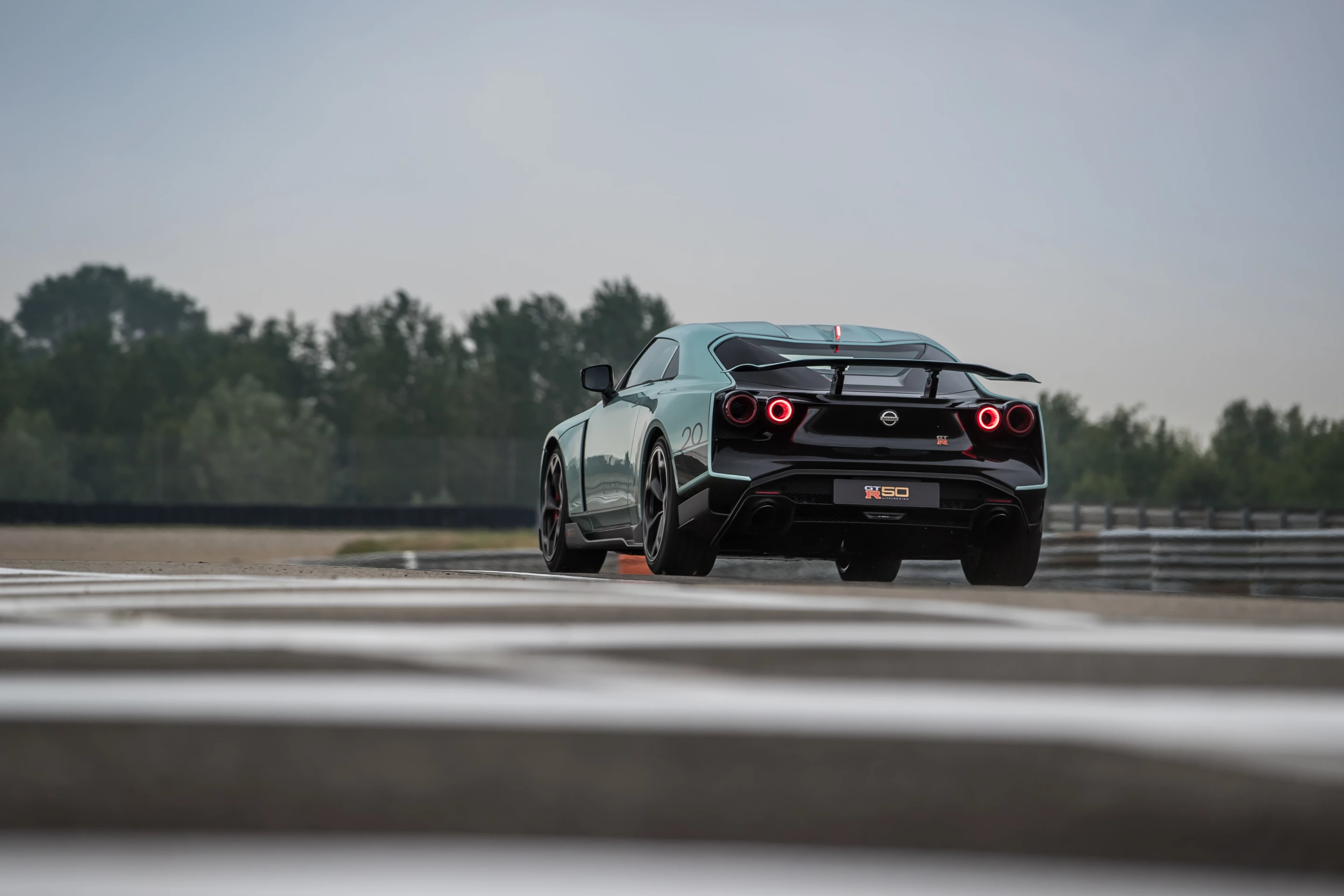 The GT-R 50 is powered by a 3.8-liter twin turbocharged V6