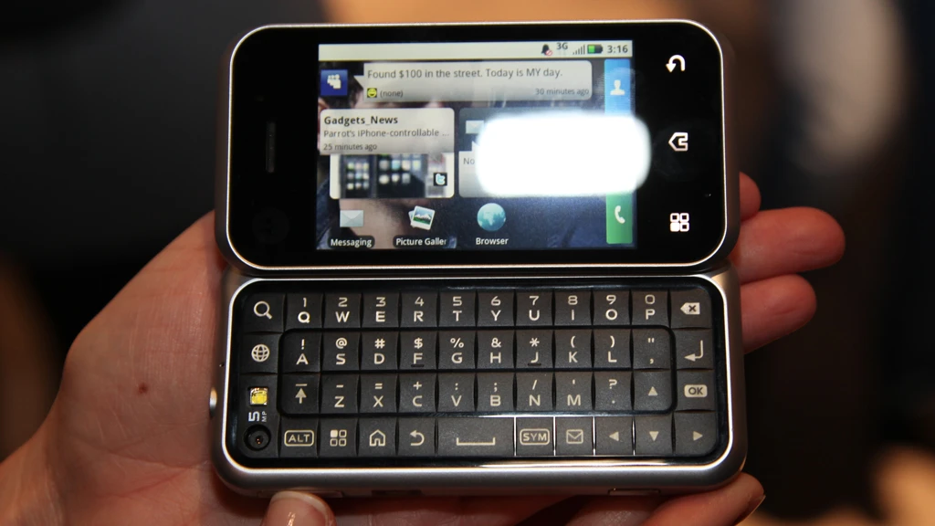 The Backflip boasts a larger keypad for typing