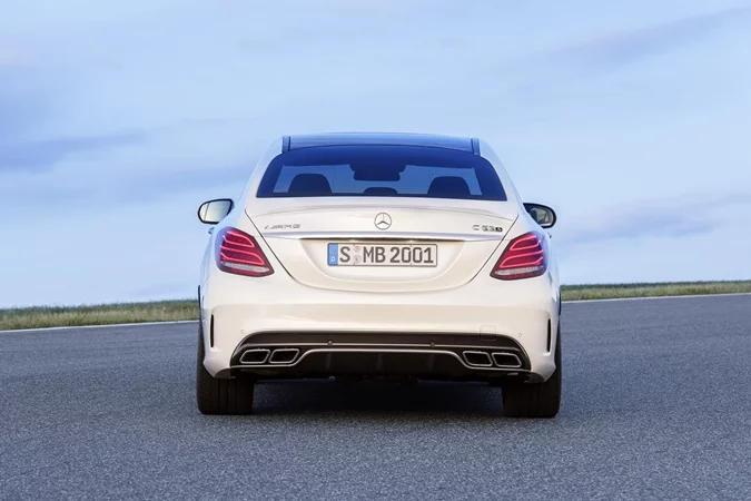 The Mercedes-AMG C 63 produces 476 hp and 650 Nm in the standard C 63 versions or, tuned up into its S guise, will produce 510 hp and 700 Nm of torque