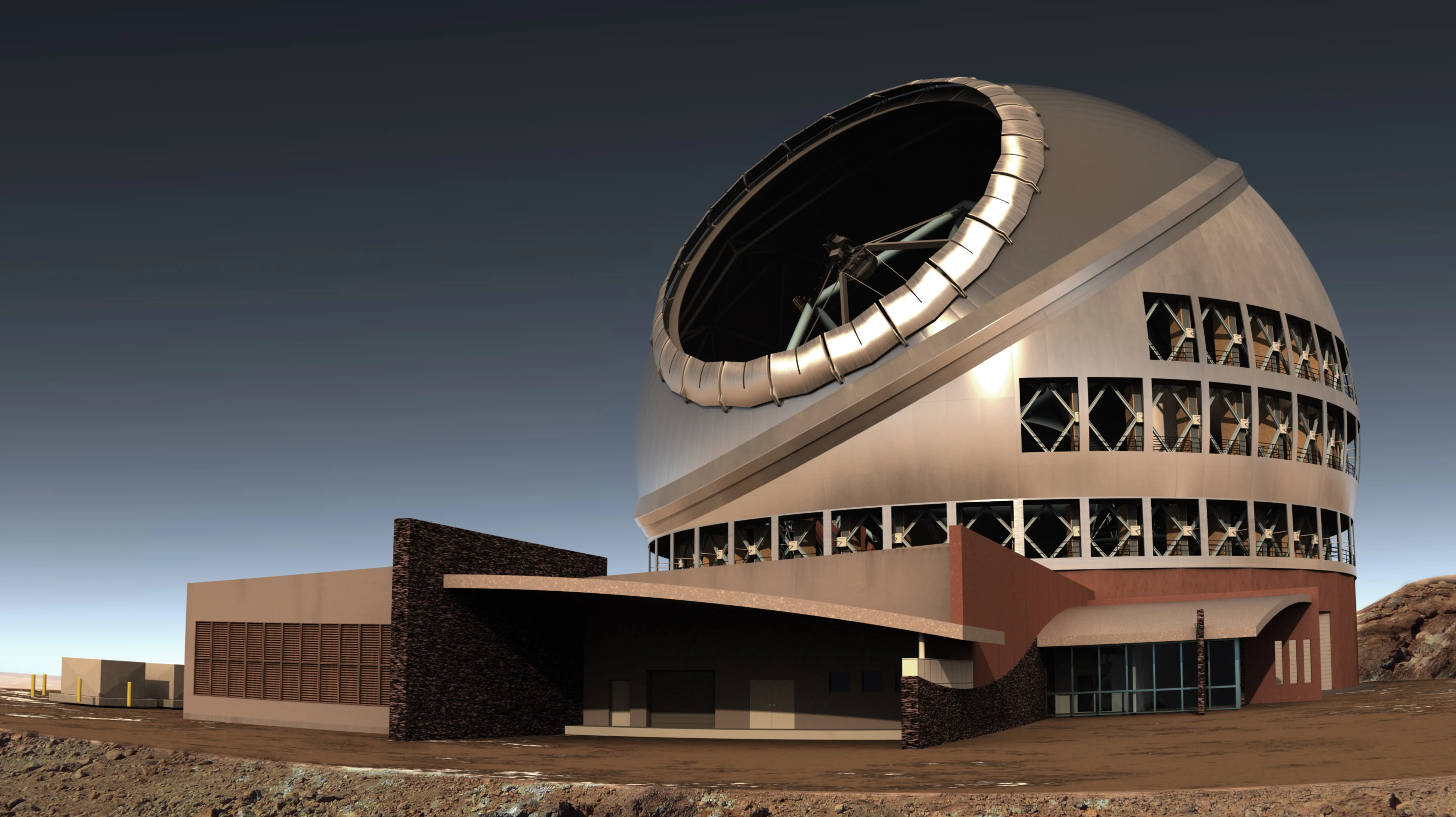 Side view of the TMT (Image: Courtesy TMT Observatory Corporation)