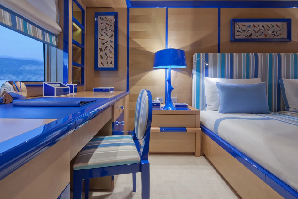 One of the yacht's six bedroom suites