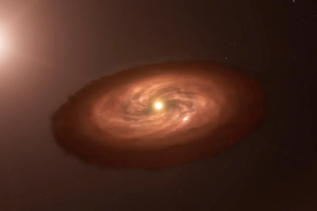 Artist's impression of the moon-forming disk surrounding PDS 70c