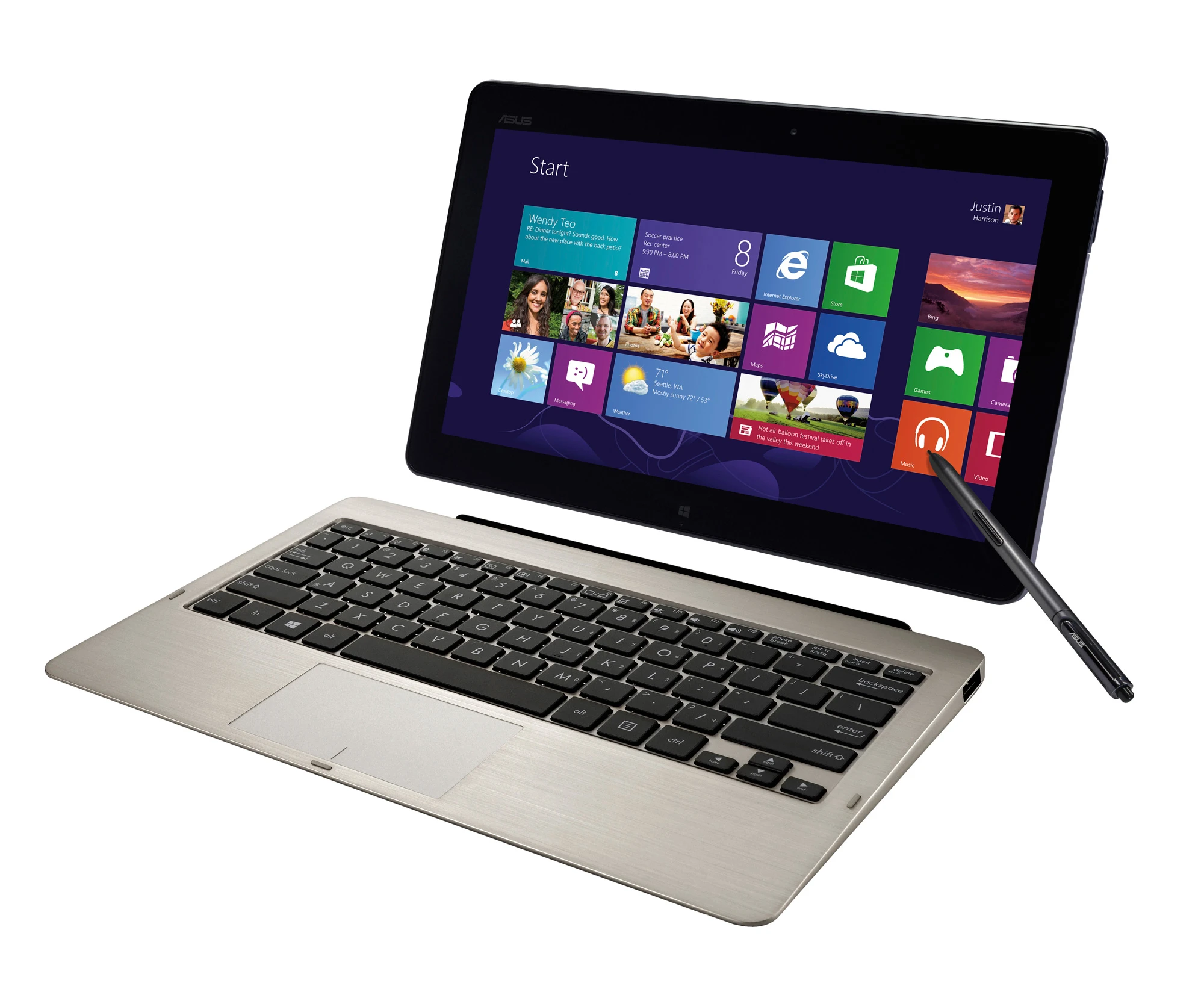The Asus Vivo provides a full laptop solution and extended battery life