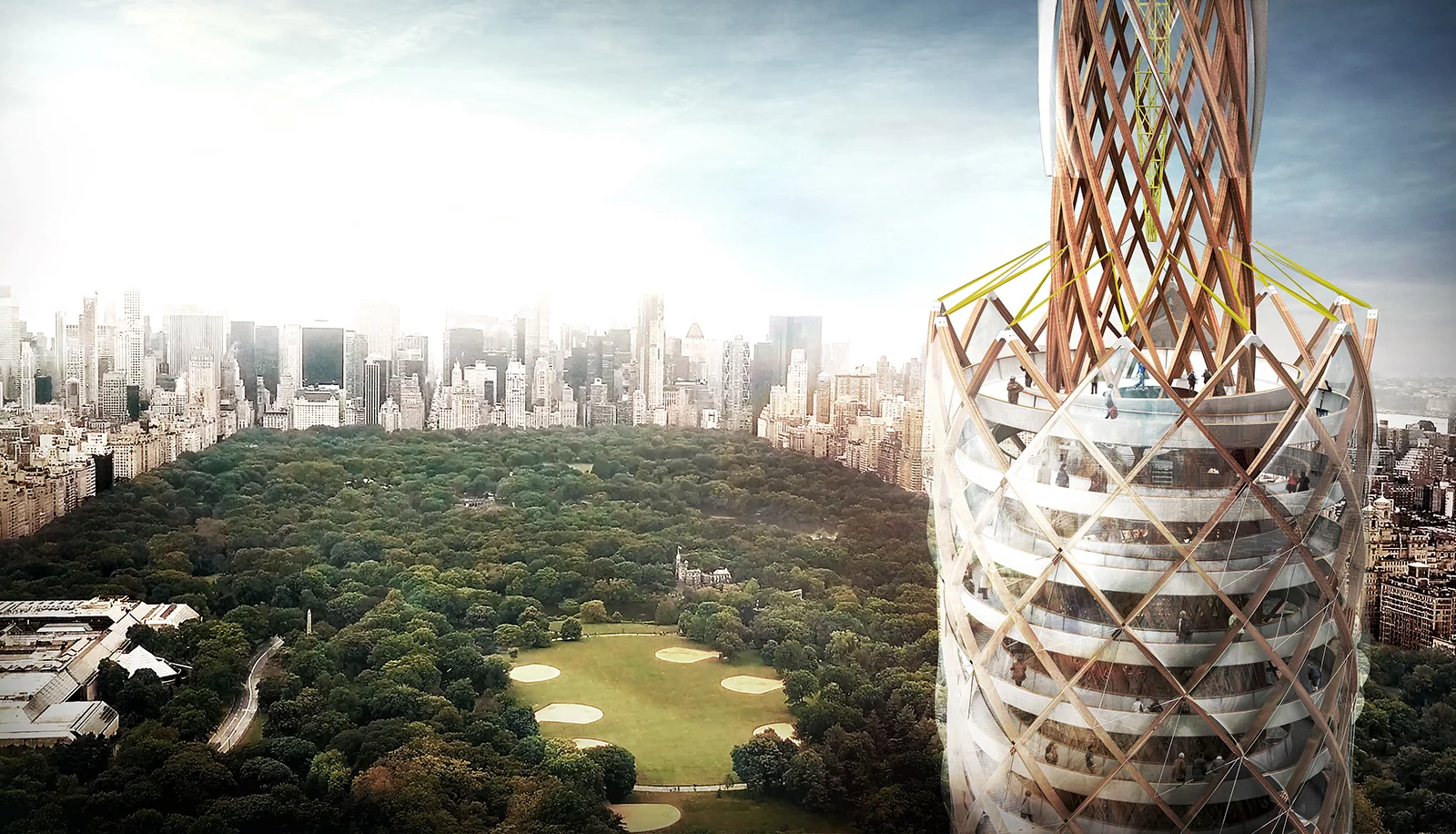 The Central Park Tower would be made from Glulam (glue-laminated timber), as was used in the Oslo Airport extension