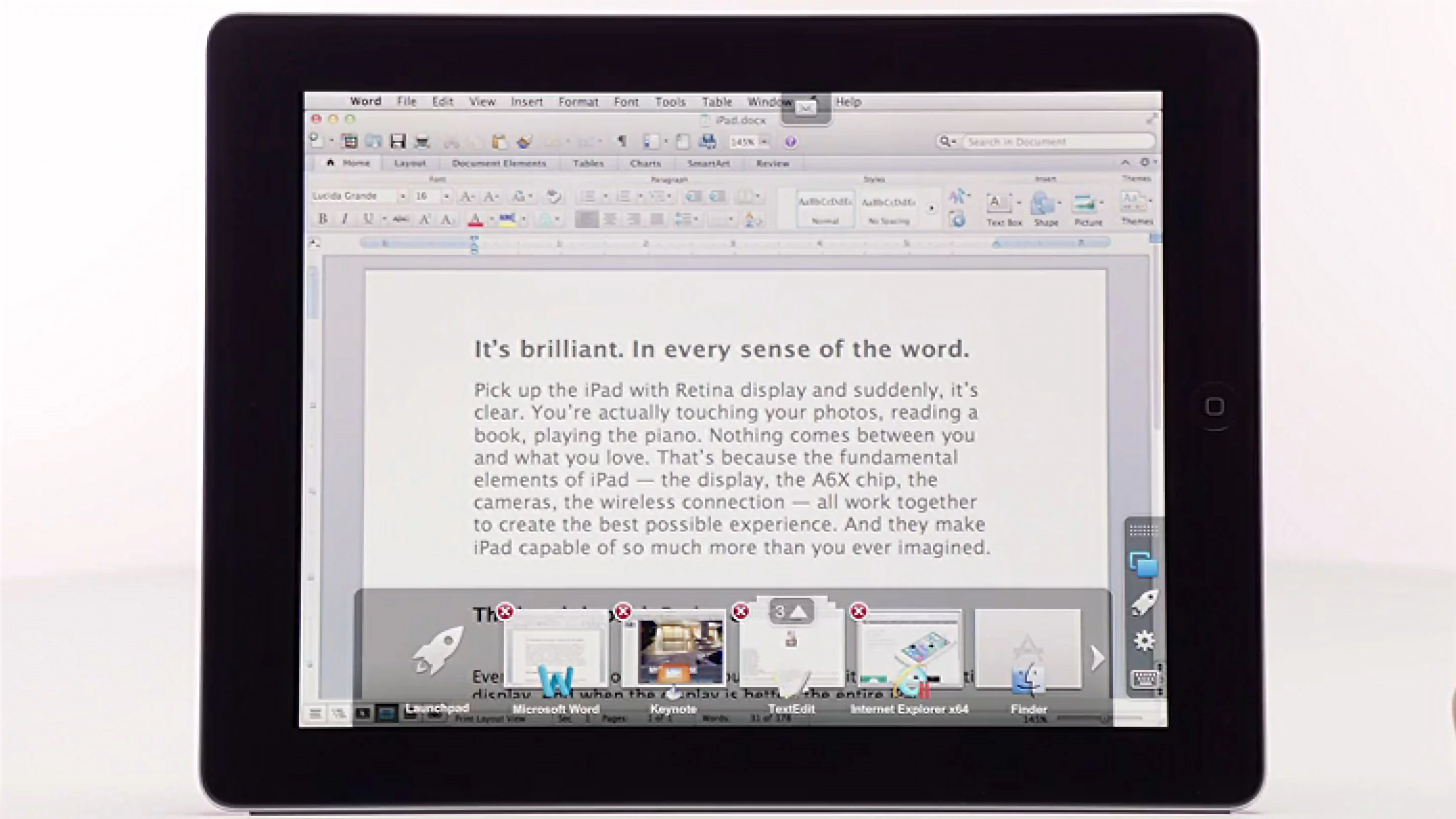 Parallels Access gives you a multitasking switcher, which adds to the illusion of running your desktop apps natively