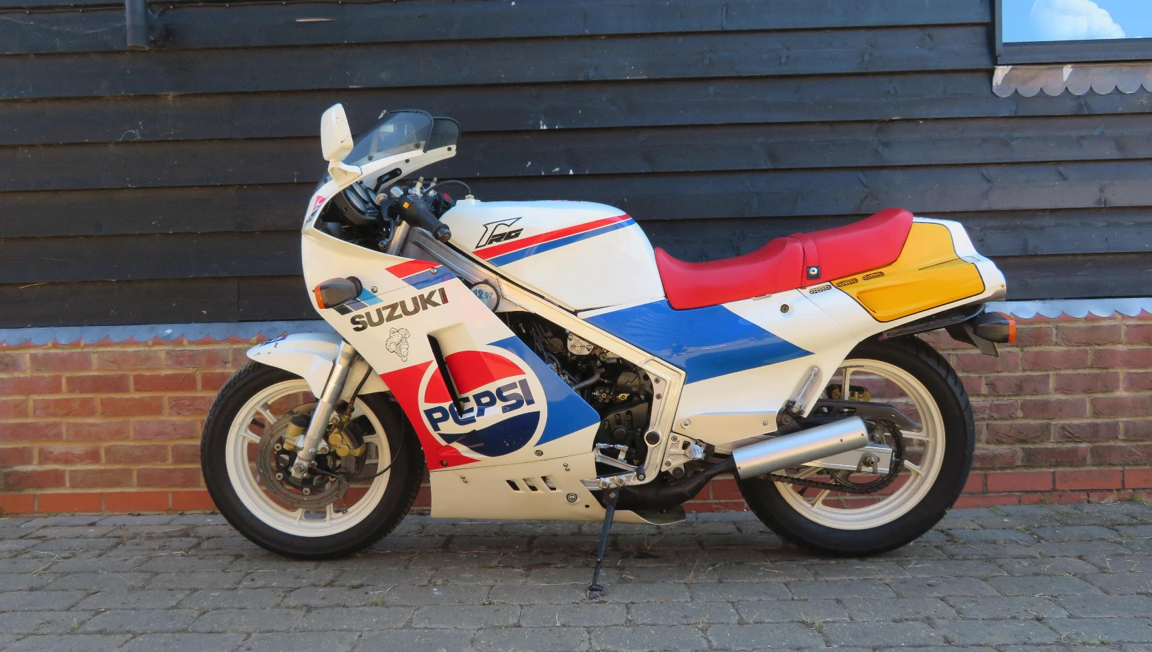 The Suzuki RG500 Gamma was the ultimate two-stroke road bike, with power and handling to match. For those who wish to debate the relative merits of this bike versus the Yamaha RZ500, I owned one of the Yamaha V4s when this bike came out, and can vouch that I was very disappointed that the RG500 was so much better. The auction description contains a quote from Bike Magazine in 1986: 'The 99 rear-wheel horses it produced on Motad's generous, but consistent dyno is 22bhp up on Yamaha's RD500LC, a massive 45bhp more than Honda's 387cc NS400R and only a couple of horses down on the output of its own GSX-R750 stablemate.' . Auction Description