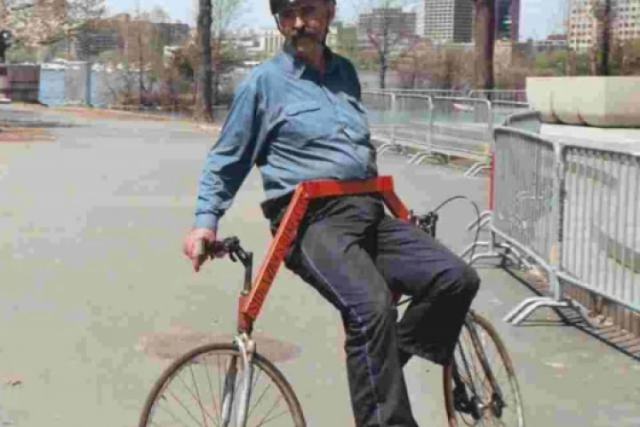 Michael and his Sideways Bike