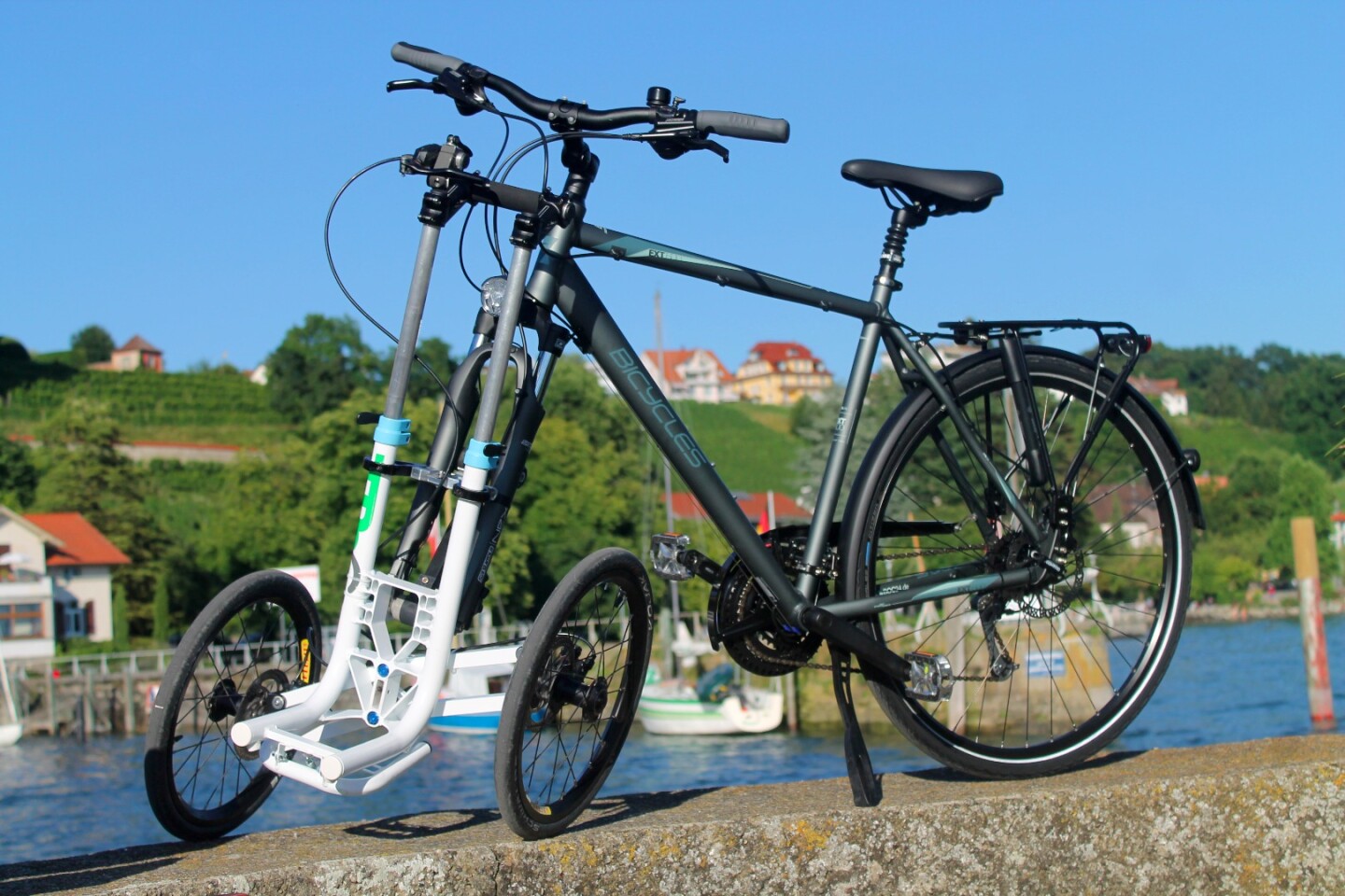 The TReGo's two 16-inch wheels tilt into turns