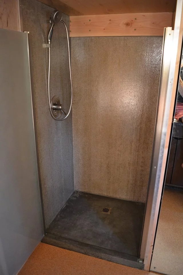 The concrete-finished shower
