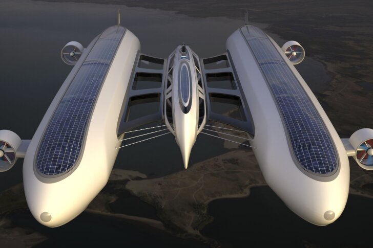 The Air Yacht by Lazzarini Design would sail the skies on a honeycomb of helium