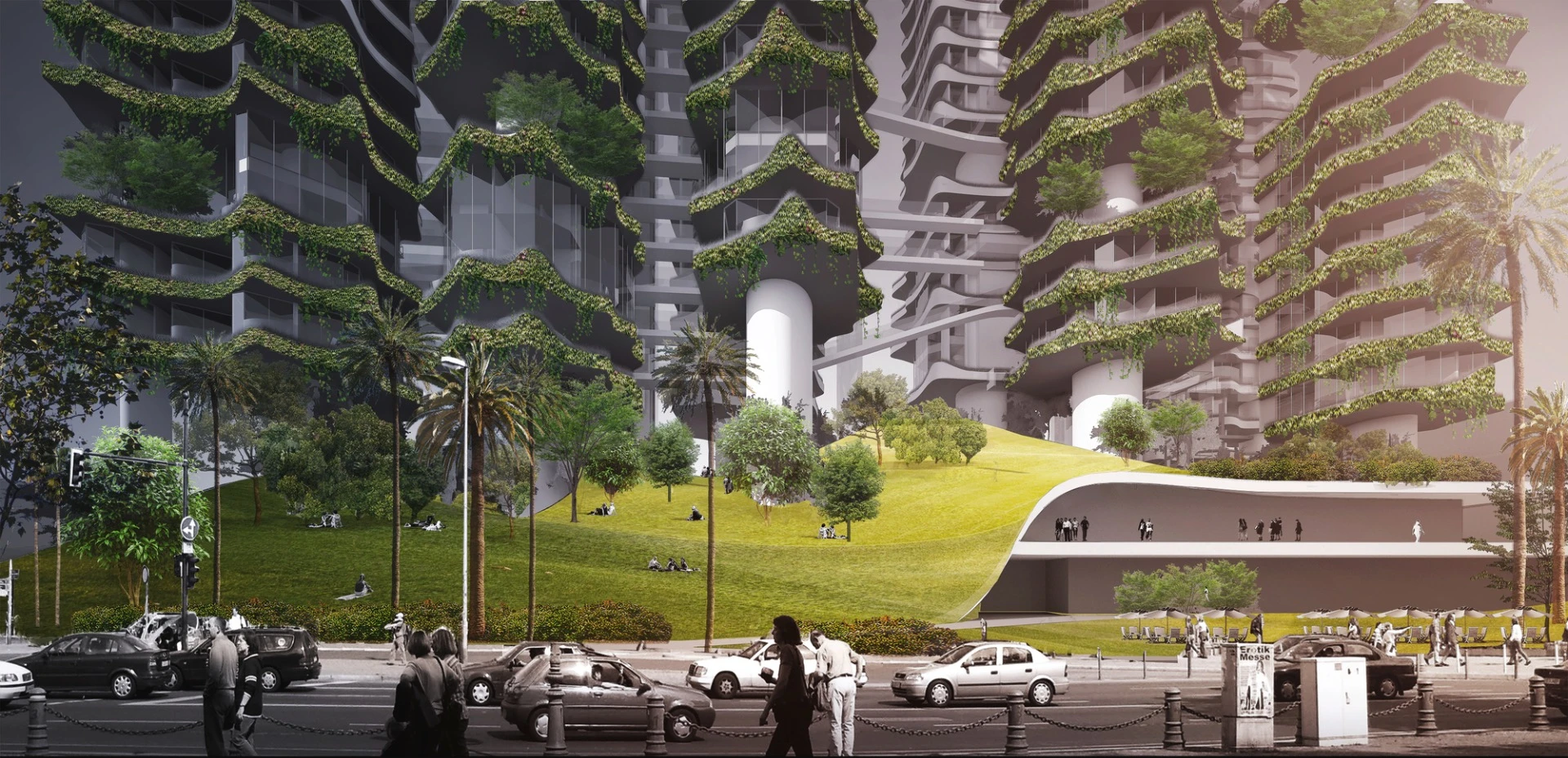 Cloud Corridor primarily addresses urban sprawl by imagining a greater focus on building up, rather than out